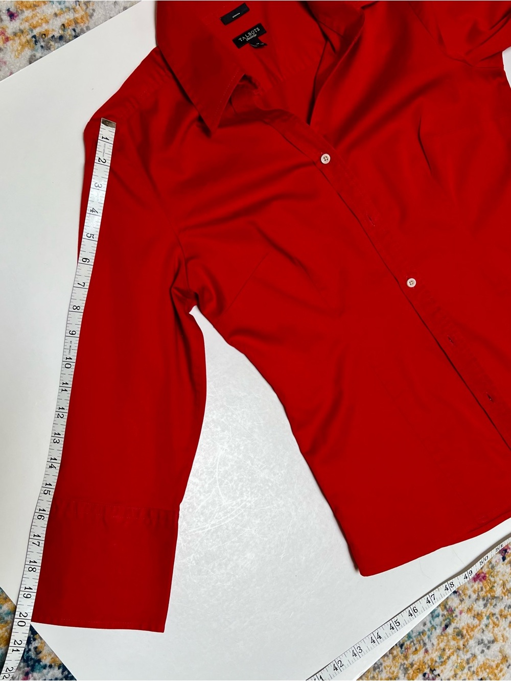 Talbots red button down shirt - Picture 6 of 9